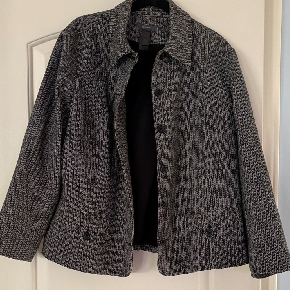 Liz Claiborne Black and White Herringbone Jacket Women’s Petite 20